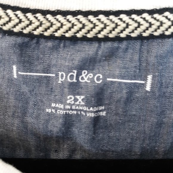 PD & C Men's Hawaiian Shirt 2X GUC Tropical Sexy Girl Palm Trees Hibiscus Flower - Picture 3 of 8